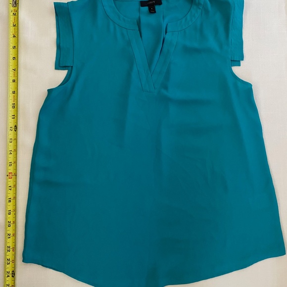 J.Crew V-Neck Top in Teal - Picture 4 of 7